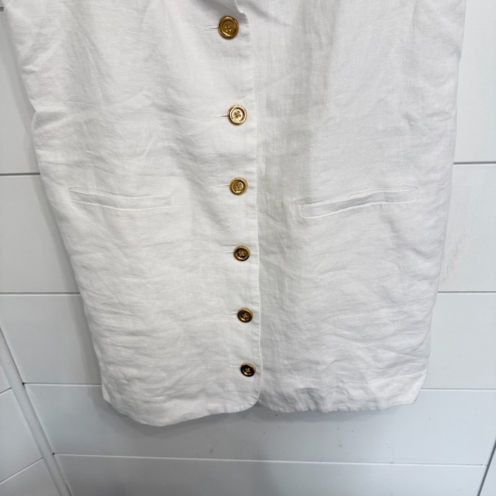 New! J. Crew Claudia white linen dress classuc quiet luxury 36238 - Picture 7 of 14